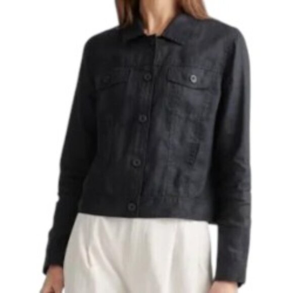 Quince 100% European Linen Jacket in Black XSmall - Picture 1 of 5